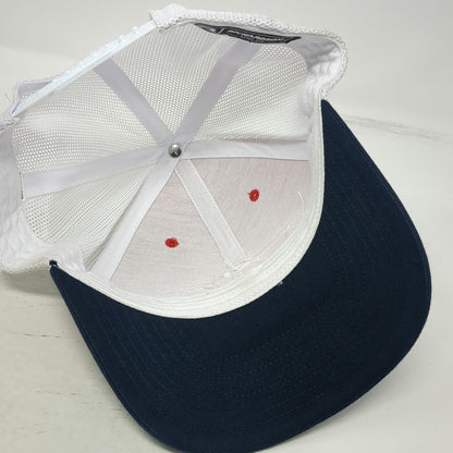 Richardson Trucker Hat Red Blue White One Size Snapback Mesh Back Americold
