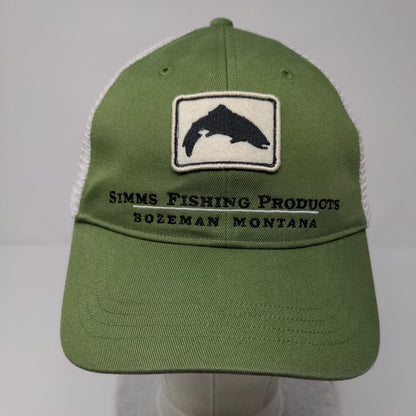 Simms Fishing Products Bozeman Montana Snapback Trucker Hat Green OSFA Mesh Back