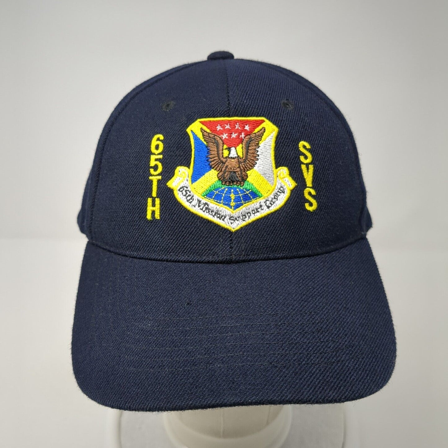 65th Mission Support Group 65th SVS Strapback Hat Blue OS Adjustable Sportsman