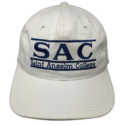 Saint Anselm College Hawks NCAA The Game Snapback White Hat One Size Green Brim
