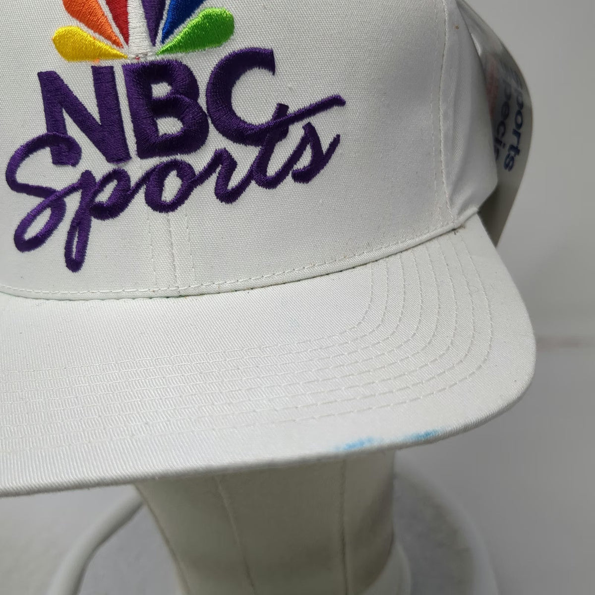 Sports Specialties NBC Sports 5 Panel White Hat Snapback Side Logo Vintage W/Tag