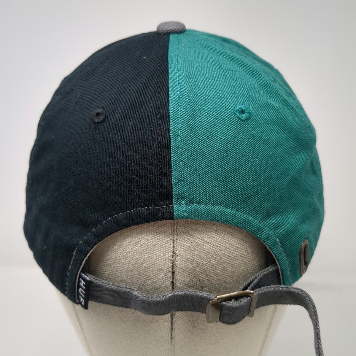 HUF Baseball Cap Green Black Gray One Size 1984 Logo Split Panel Cotton Hat
