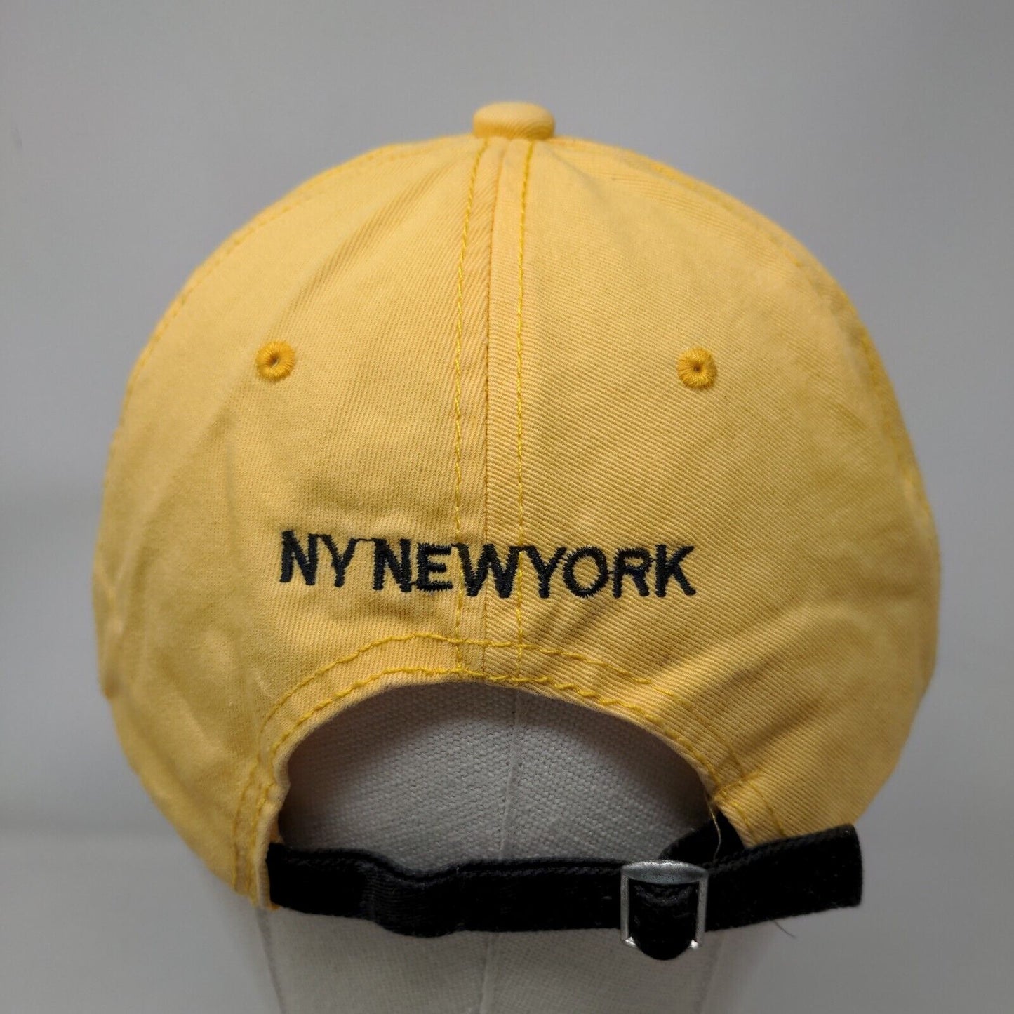 Undertake NY New York Slideback Hat Yellow One Size Embroidered Distressed