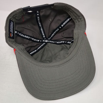Raised by Coyotes 5 Panel Gray Hat One Size Thunderbird Embroidery Rope Snapback