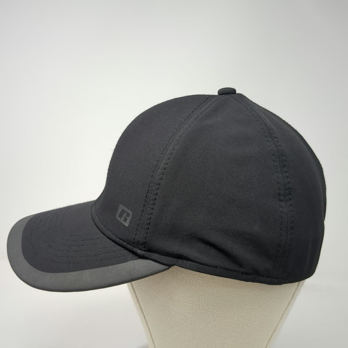 Russell Baseball Cap Black XL Stretch Fit Performance Athletic Heat Transfer Hat