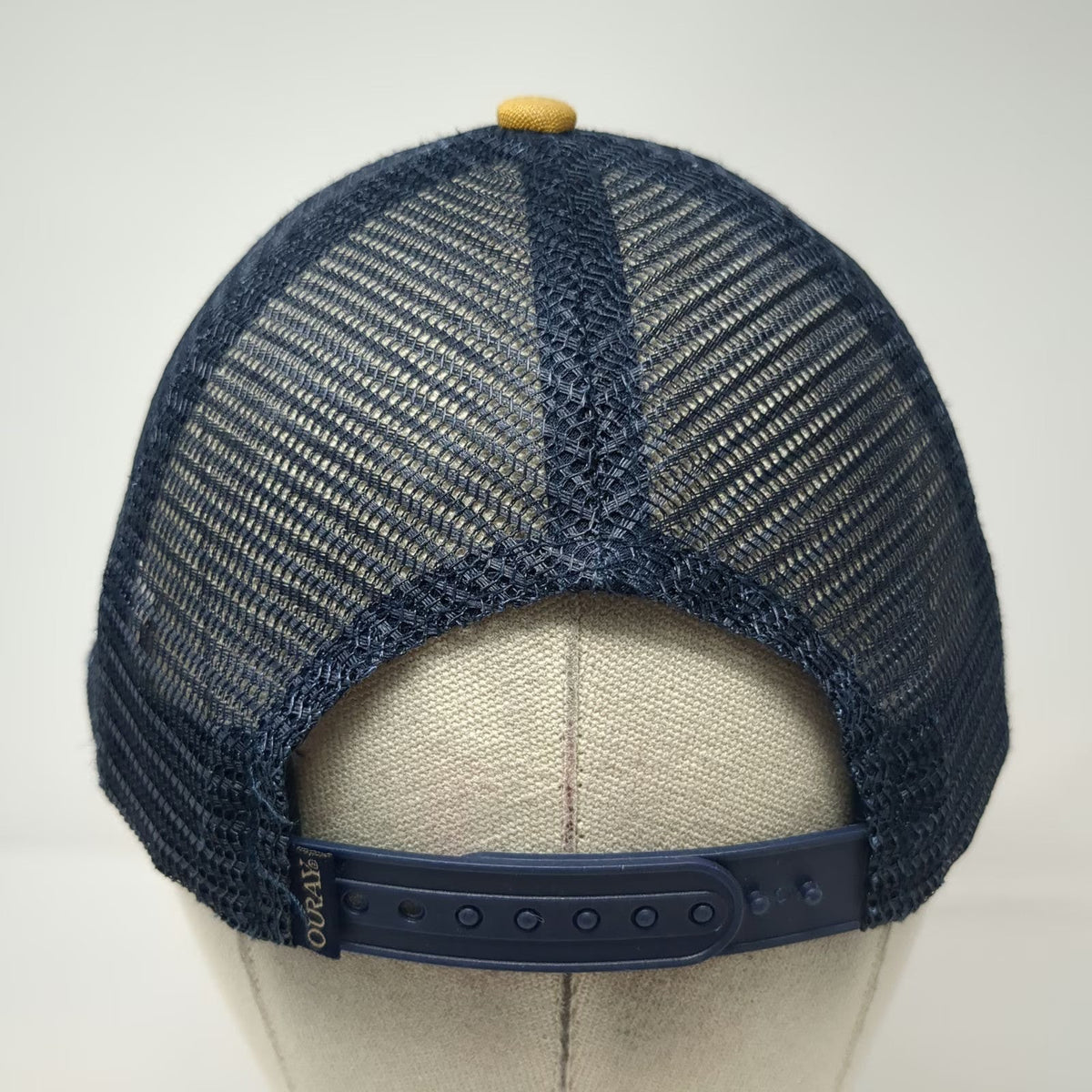Ouray Trucker Hat Yellow Blue OSFM Okemo Mountain Resort Mesh VT 56 Side Patch