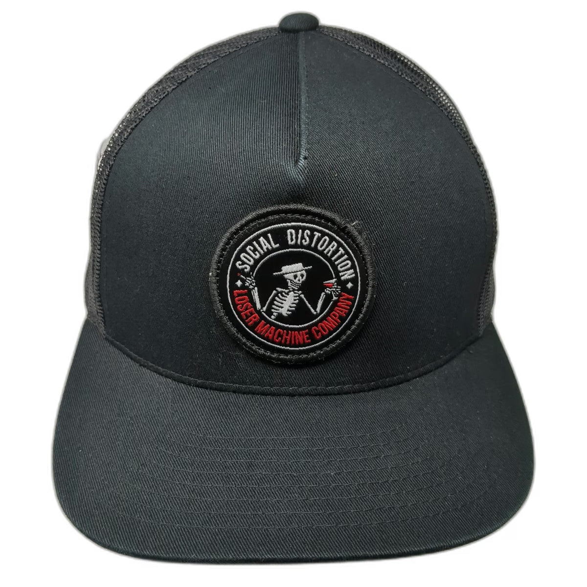 Loser Machine Co Social Distortion Skelly Black One Size Trucker Hat Snapback