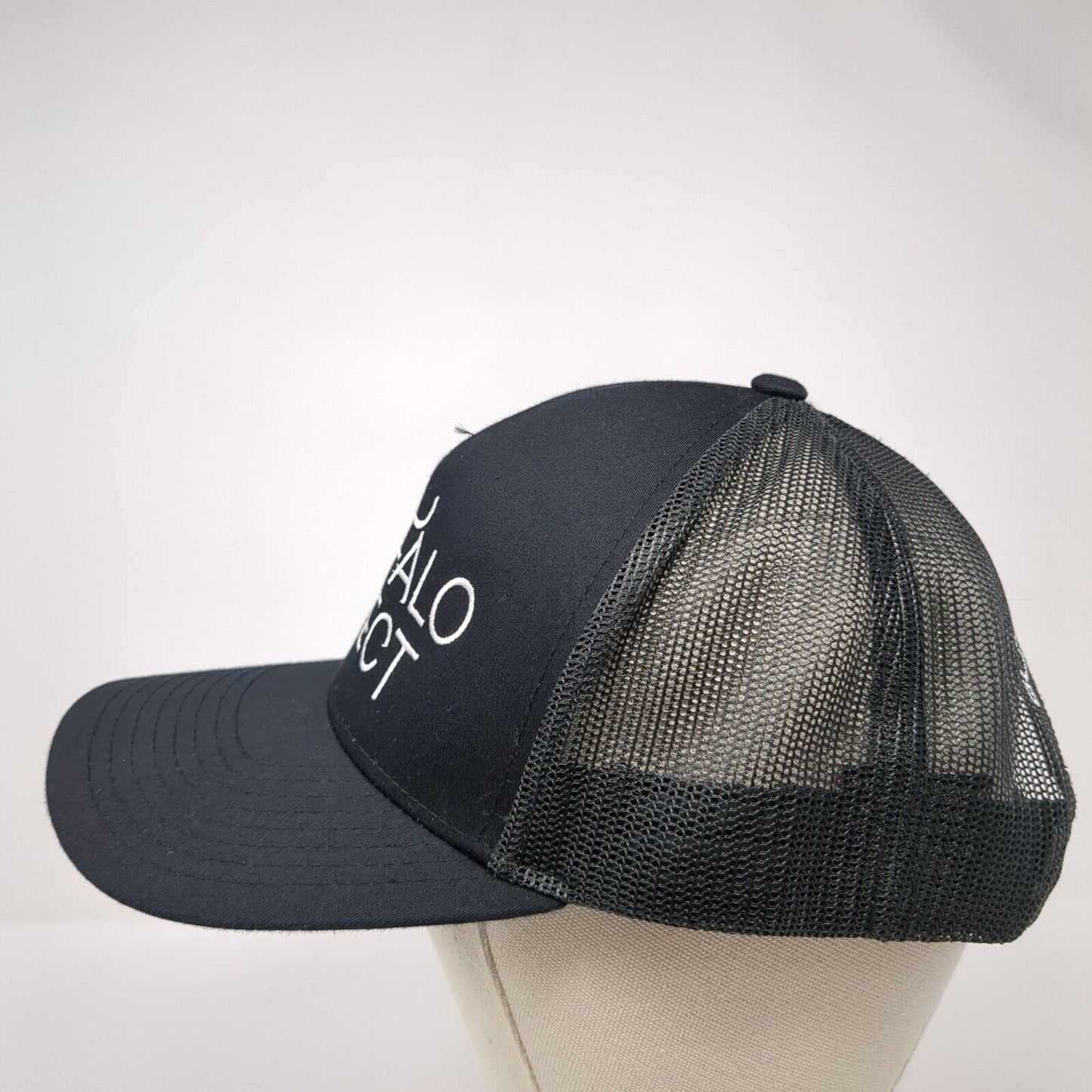 Buffalo Effect Snapback Mesh Back Trucker Hat Black One Size Solid