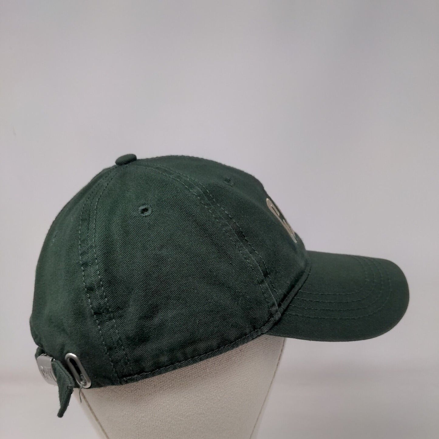 CAT Slideback Hat Green One Size Adjustable Embroidered Vented Holes Cotton