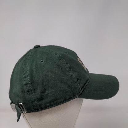 CAT Slideback Hat Green One Size Adjustable Embroidered Vented Holes Cotton