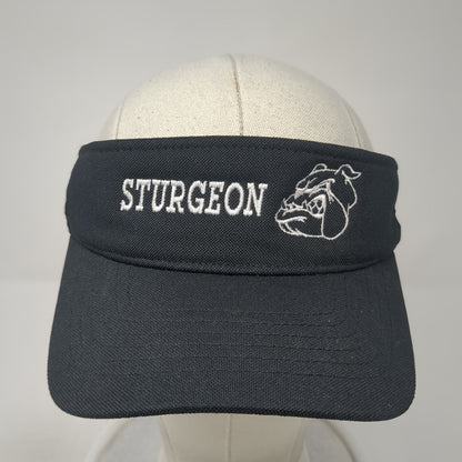 Sturgeon Sun Visor Hat Black OS Adjustable Embroidered 110 Flexfit Tech Yupoong