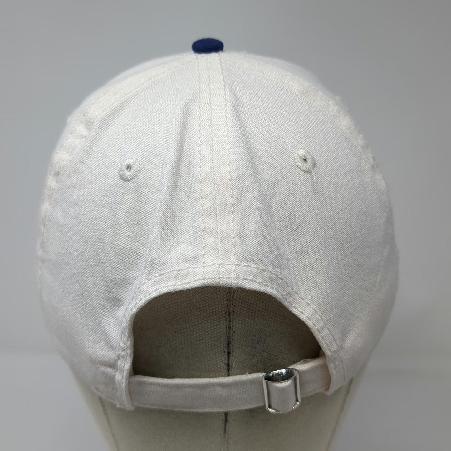 Mad Engine Hamptons Embroidered Baseball Cap White Blue One Size Slideback Hat