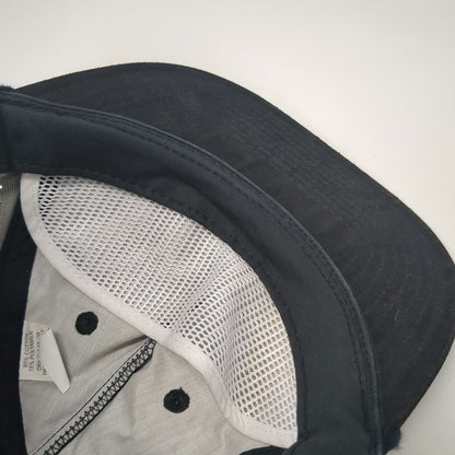 Decky 5 Panel Black Hat One Size Rope Perforated Laser Cut Snapback Breathable