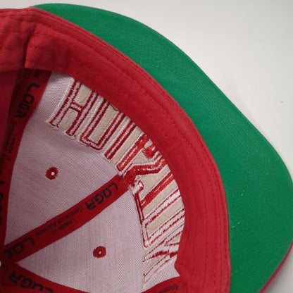 LOGA Snapback Red One Size Houston Raised Embroidery Green Underbrim Cotton Hat