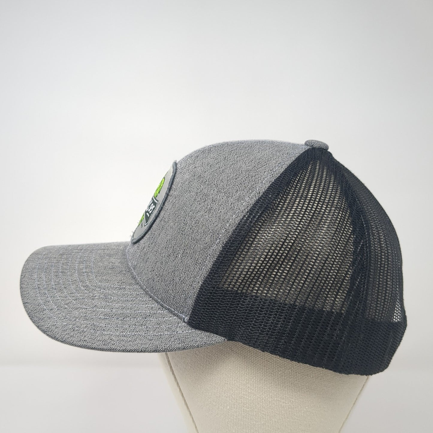 Mill 95 Patch Mesh Back Trucker Hat Gray One Size Pacific Headwear