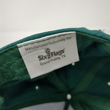 Six Flags Aquaman 5 Panel Hat Green Black One Size Snapback Cotton DC Comics