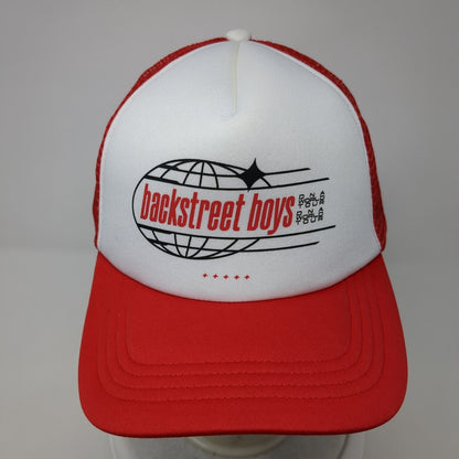 Backstreet Boys DNA World Tour Snapback Trucker Hat Red OS Mesh Back 6 Panel