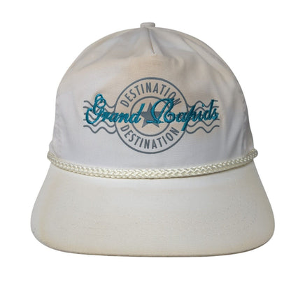Grand Rapids Destination Slideback Rope Hat White One Size Adjustable
