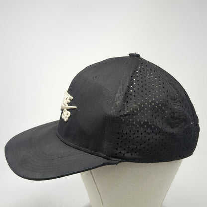 Nike SB Trucker Hat Black One Size Laser Perforated Snapback Flat Brim Logo