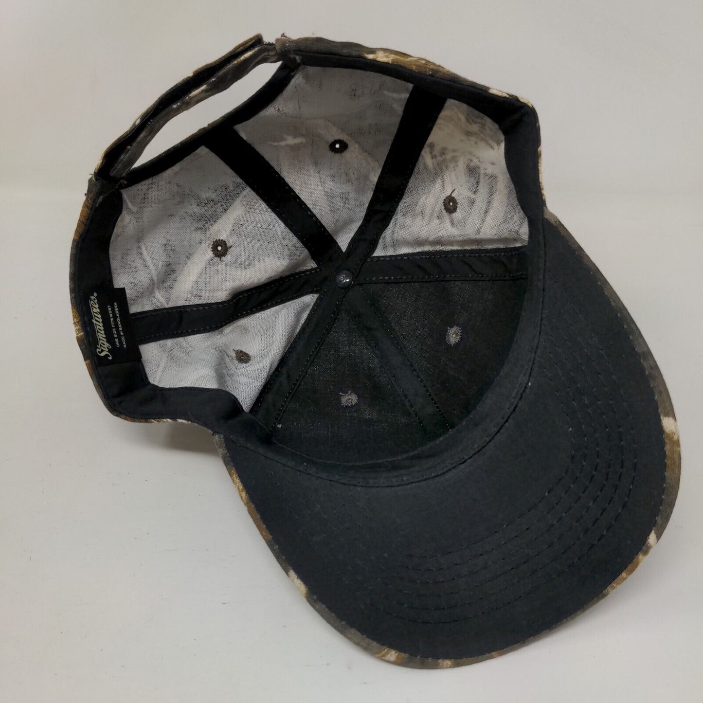 Signatures Strapback Hat Camouflage OSFM Adjustable Vented Holes 6 Panel
