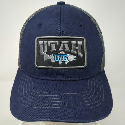 Arcadian Outfitters Trucker Hat Blue One Size Utah Fish Patch Snapback Mesh Cap