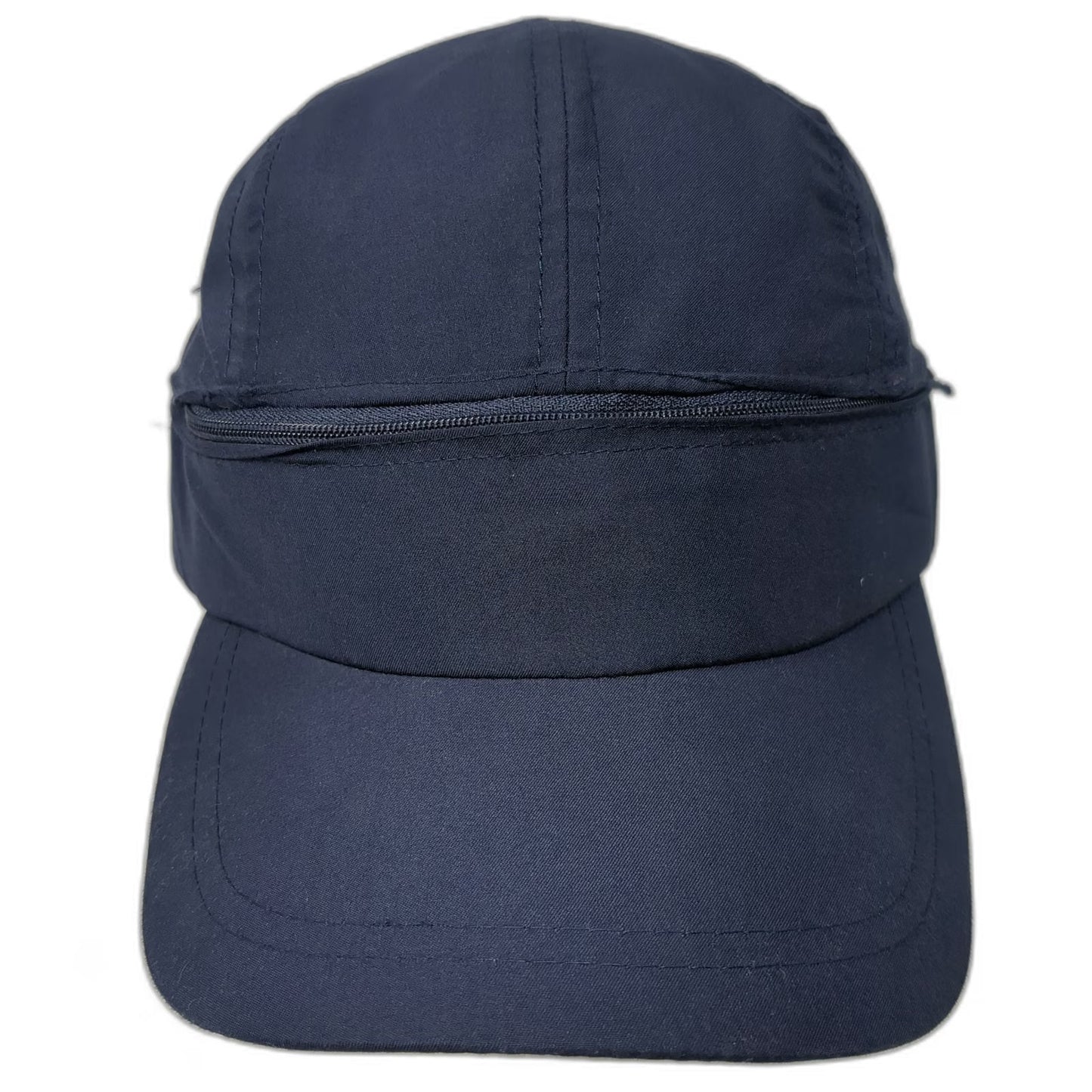 Blue Baseball Cap One Size Zip Off Convertible Visor Strapback Plain Solid Hat