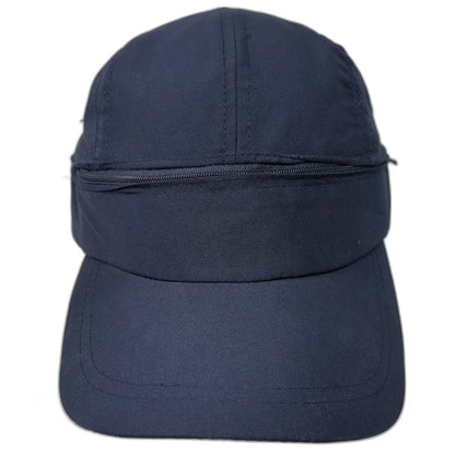 Blue Baseball Cap One Size Zip Off Convertible Visor Strapback Plain Solid Hat