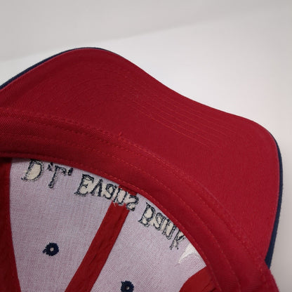 D.L. Evans Bank Strapback Hat Red One Size Adjustable Embroidered Cotton