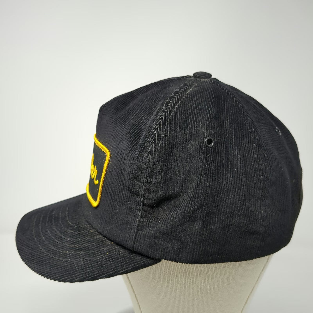 Wheeler Patch Snapback Hat Black One Size Corduroy Script Logo 5 Panel Cap