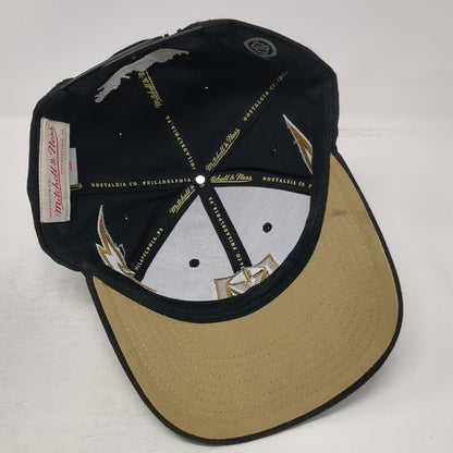 Vegas Golden Knights NHL Mitchell & Ness Snapback Hat Black One Size Bolt Logo