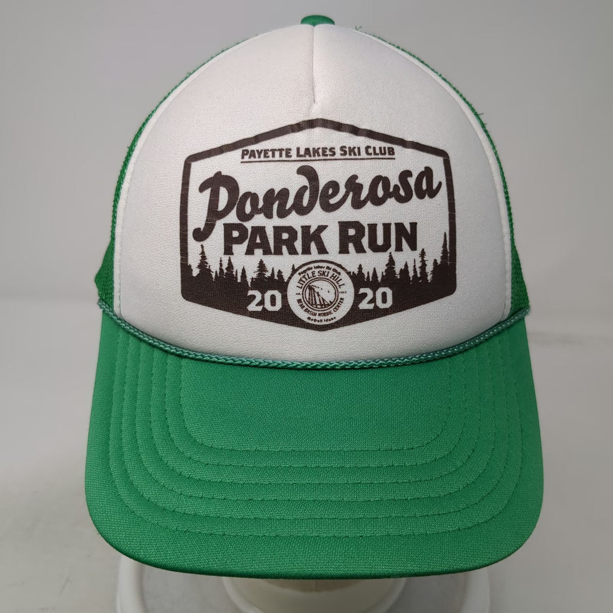 OTTO Trucker Hat Green One Size Ponderosa Park Run 2020 Payette Lakes Ski Club