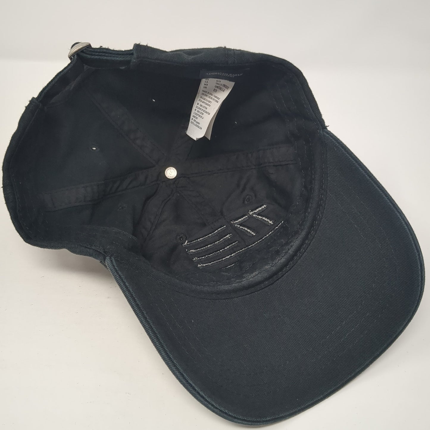 77 Flag Slideback Baseball Cap Black OS Adjustable Patriotic American Eagle