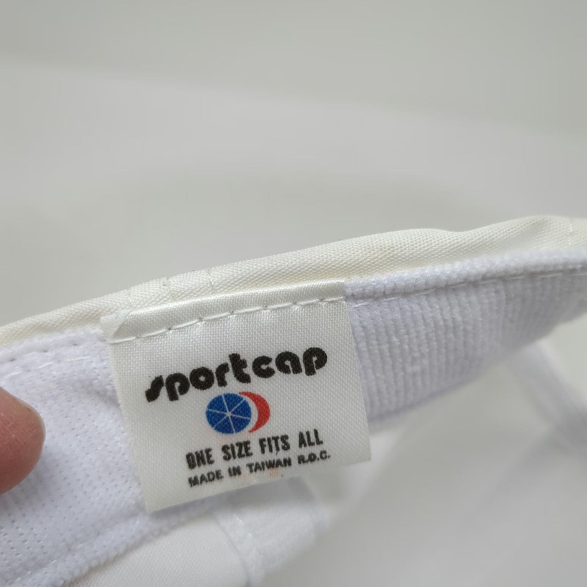 Sportcap 5 Panel White One Size Hat Rope Brim Whirljet Embroidered Strapback