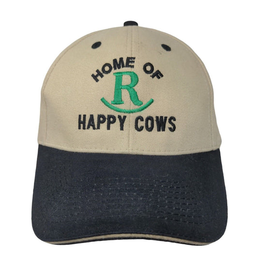 Home Of Happy Cows Pattison TX Strapback Hat Tan OSFM Embroidered Otto