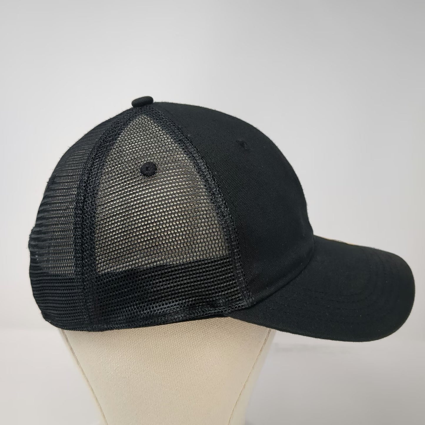 Carhartt Trucker Hat Black One Size Mesh Snapback Force Sweatband Logo Work Cap