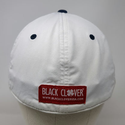 Black Clover Baseball Cap Blue White Red XL Topgolf Live Lucky Clover Logo Hat