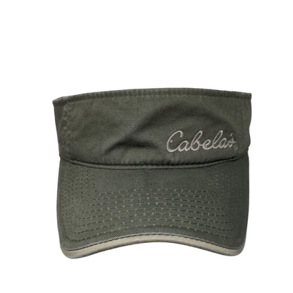 Cabela's Strapback Sun Visor Hat Green OSFA Adjustable Embroidered Logo