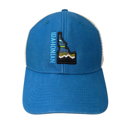 Idahonian Strapback Trucker Hat Blue One Size Adjustable Mesh Back Ouray