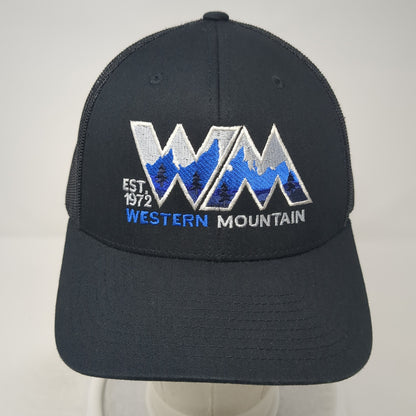 WM Western Mountain Est 1972 Snapback Trucker Hat Black OS Mesh Back Yupoong