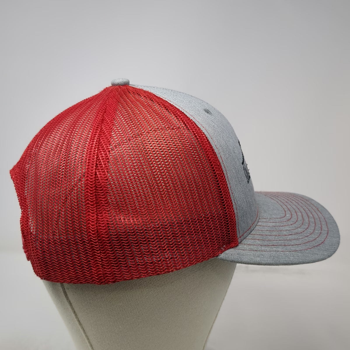 Richardson Trucker Hat Gray Red One Size Duck Dynasty Logo Mesh Snapback 112 Hat