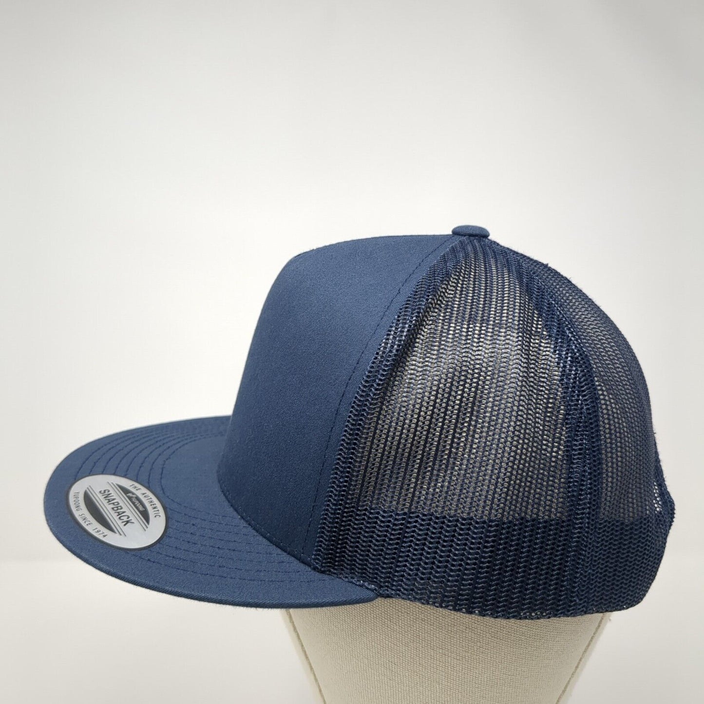 Rexburg Motorsports Snapback Trucker Hat Blue OS Adjustable Mesh Back Yupoong