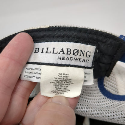 Billabong Trucker Hat Blue White Red One Size Striped Mesh Snapback Foam Front