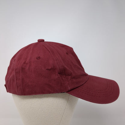 Doughnut Strapback Hat Red One Size Adjustable Embroidered Vented Holes 6 Panel