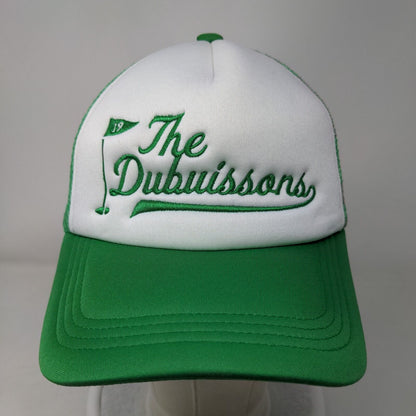 The Dubuissons Snapback Trucker Hat Green One Size Embroidered Mesh Back 5 Panel