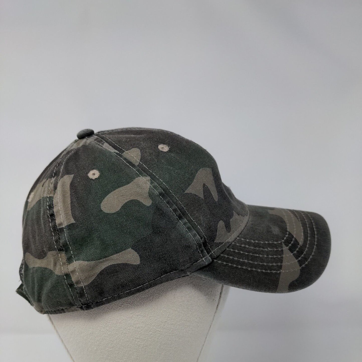 Unbranded Strapback Hat Fatigue Camouflage OSFM Adjustable Vented Holes Blank