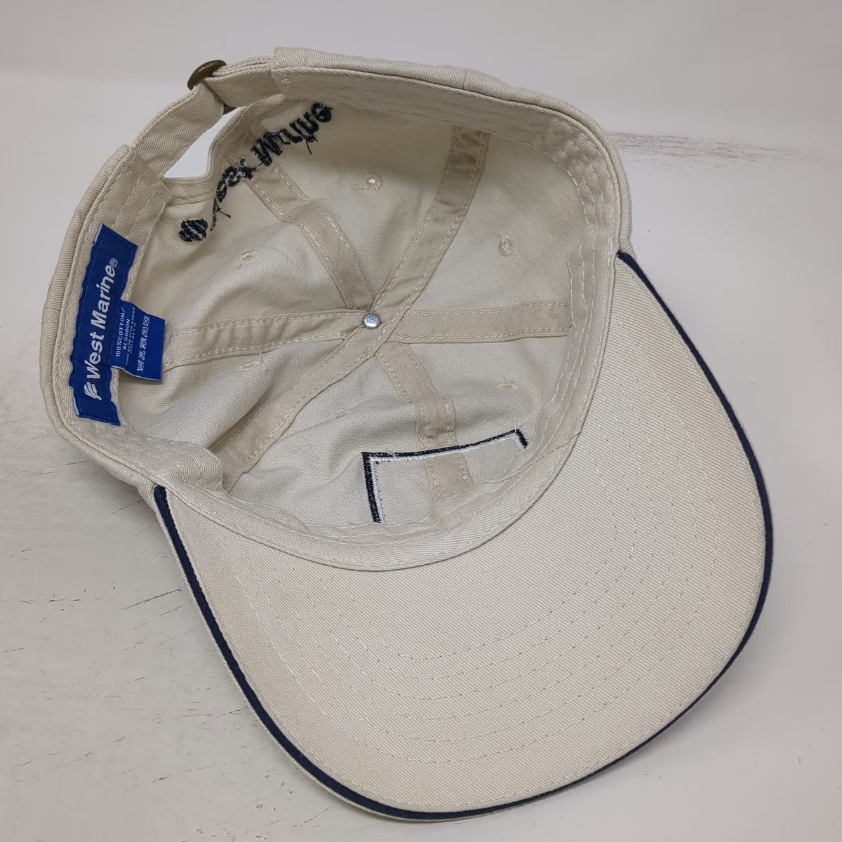 West Marine Baseball Cap Beige One Size America Flag Patch Established 1776 Hat