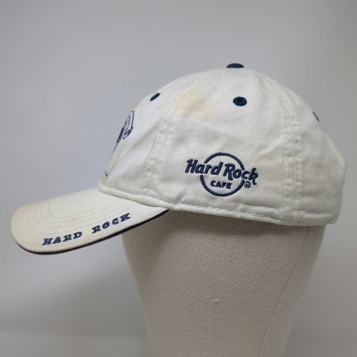 The Game Hard Rock Cafe Memphis 35th Anniversary White Blue OS Baseball Cap Hat