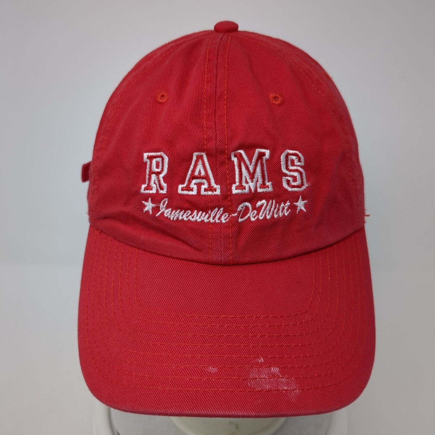 RAMS Jamesville DeWitt Slideback Hat Red One Size Adjustable Embroidered Cotton