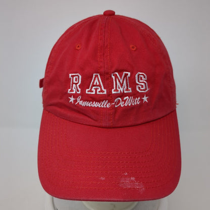 RAMS Jamesville DeWitt Slideback Hat Red One Size Adjustable Embroidered Cotton