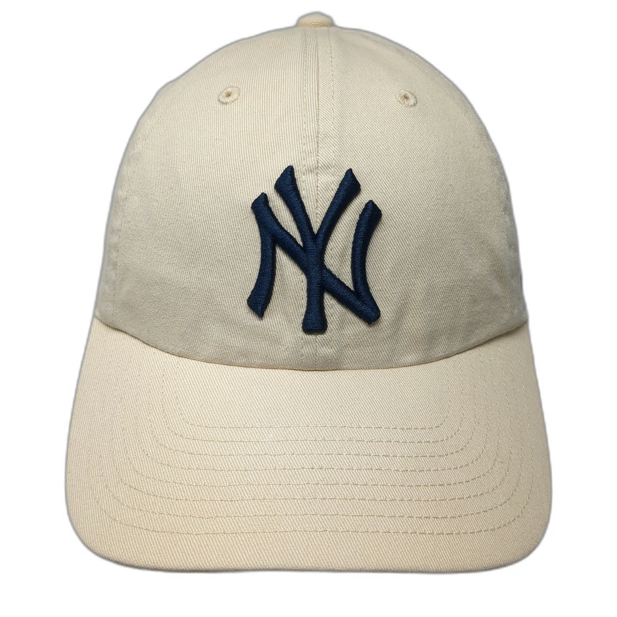 New York Yankees MLB '47 Baseball Cap Beige Blue One Size Slideback Embroidered